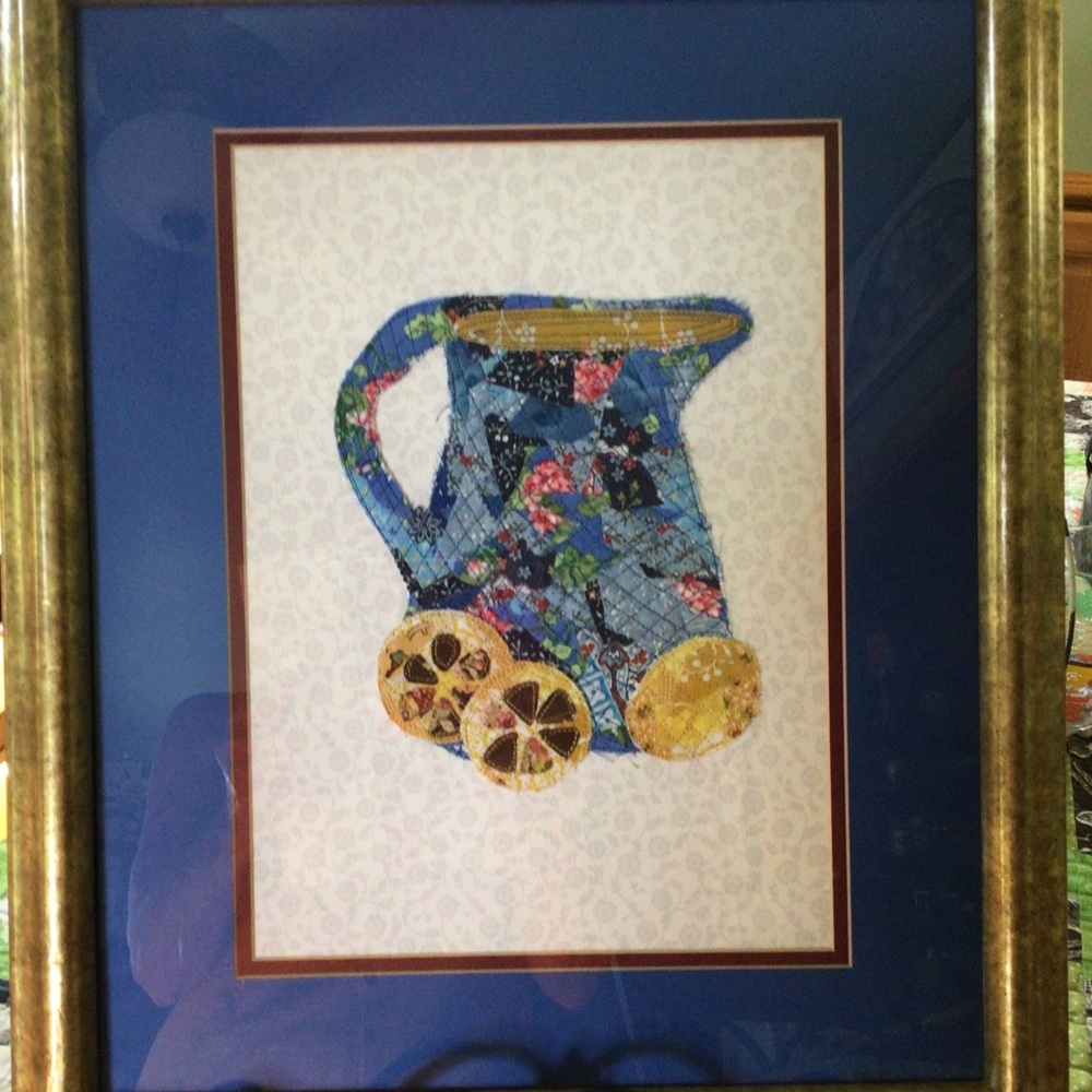 Textile fabric art sz 11x14, 8x10 mat - Picture 2 of 2